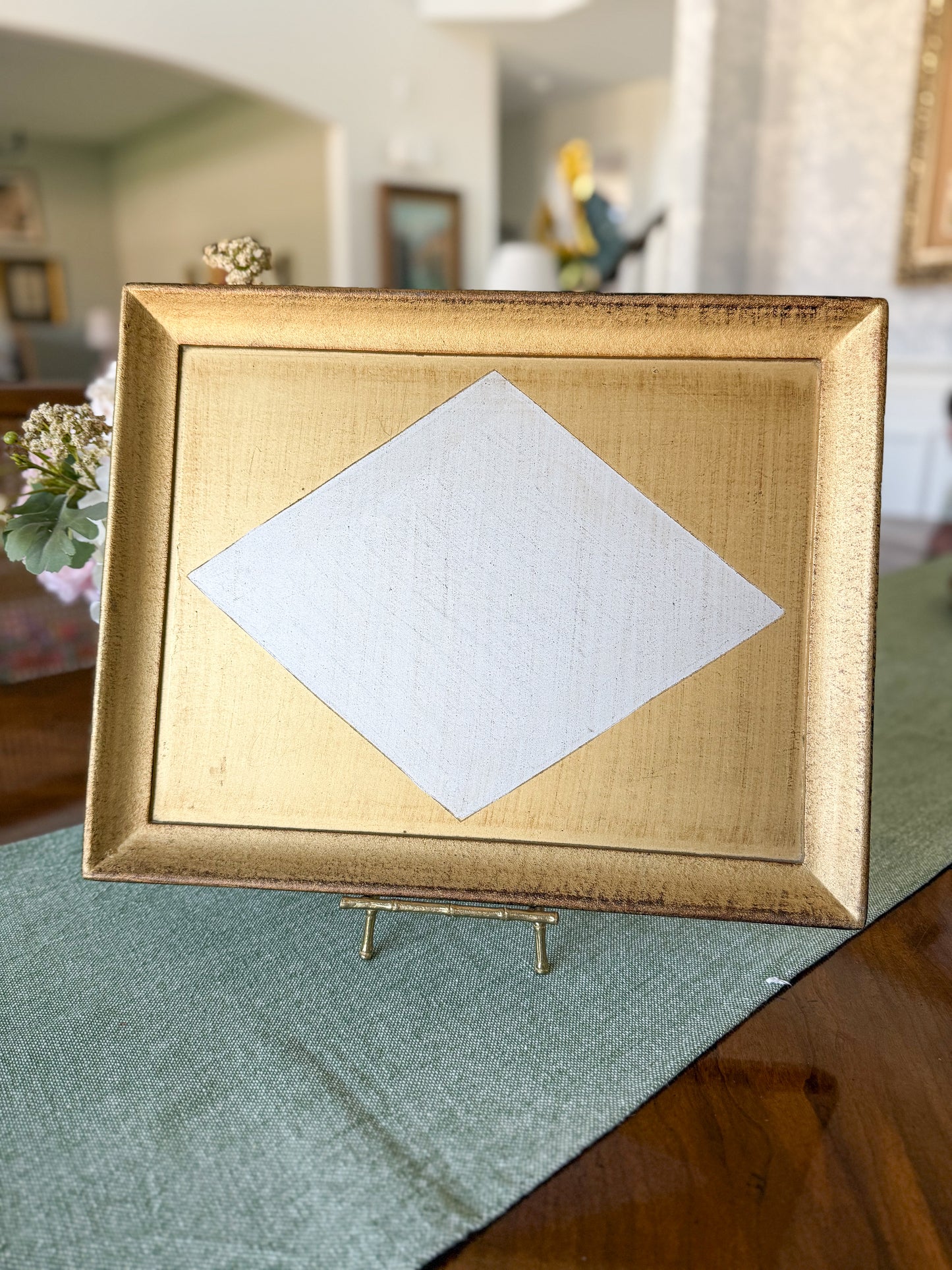 Florentine Style Tray with Diamond Detail