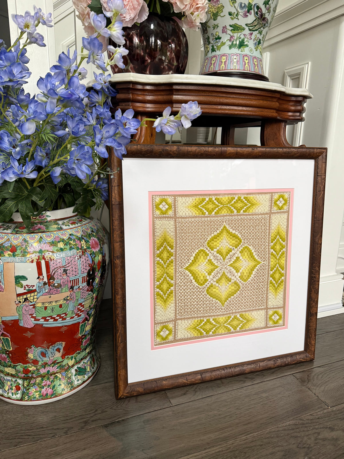 Framed and Matted Needlepoint