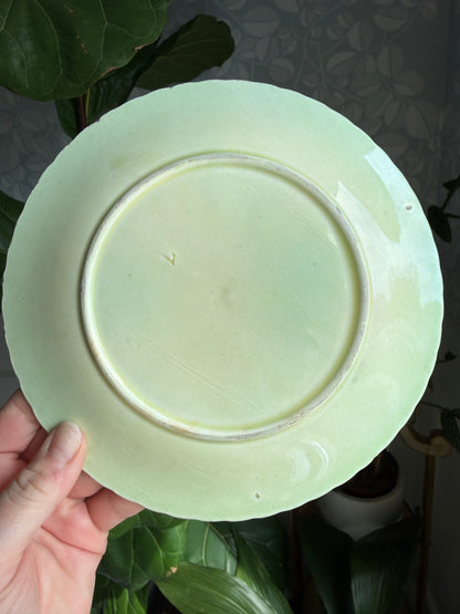 Antique Majolica Morning Glory Napkin Plate