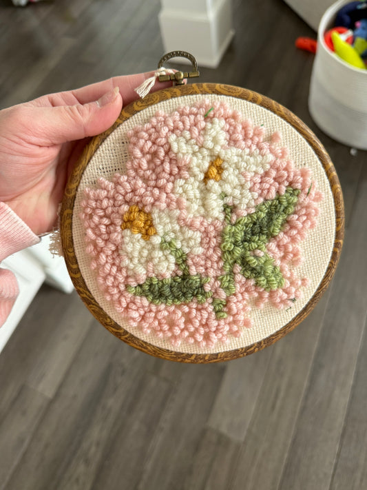 Crochet floral artwork