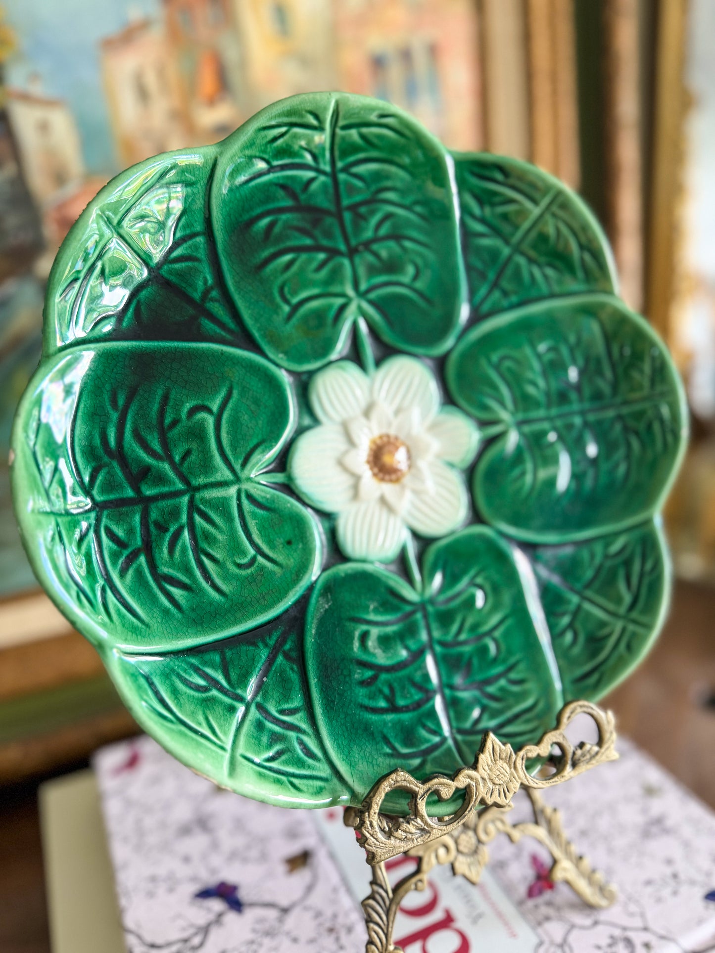 Adam’s and Bromlay Majolica Lily Pad Plate