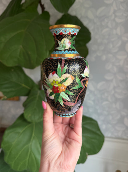 Cloissone Vase with butterfly detail