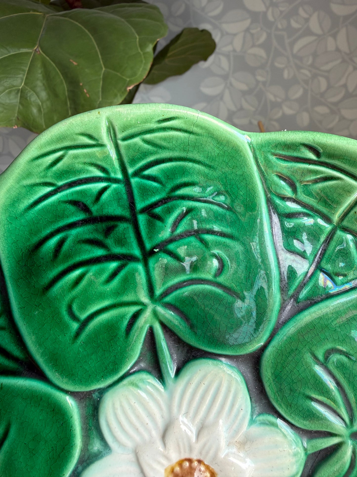 Adam’s and Bromlay Majolica Lily Pad Plate