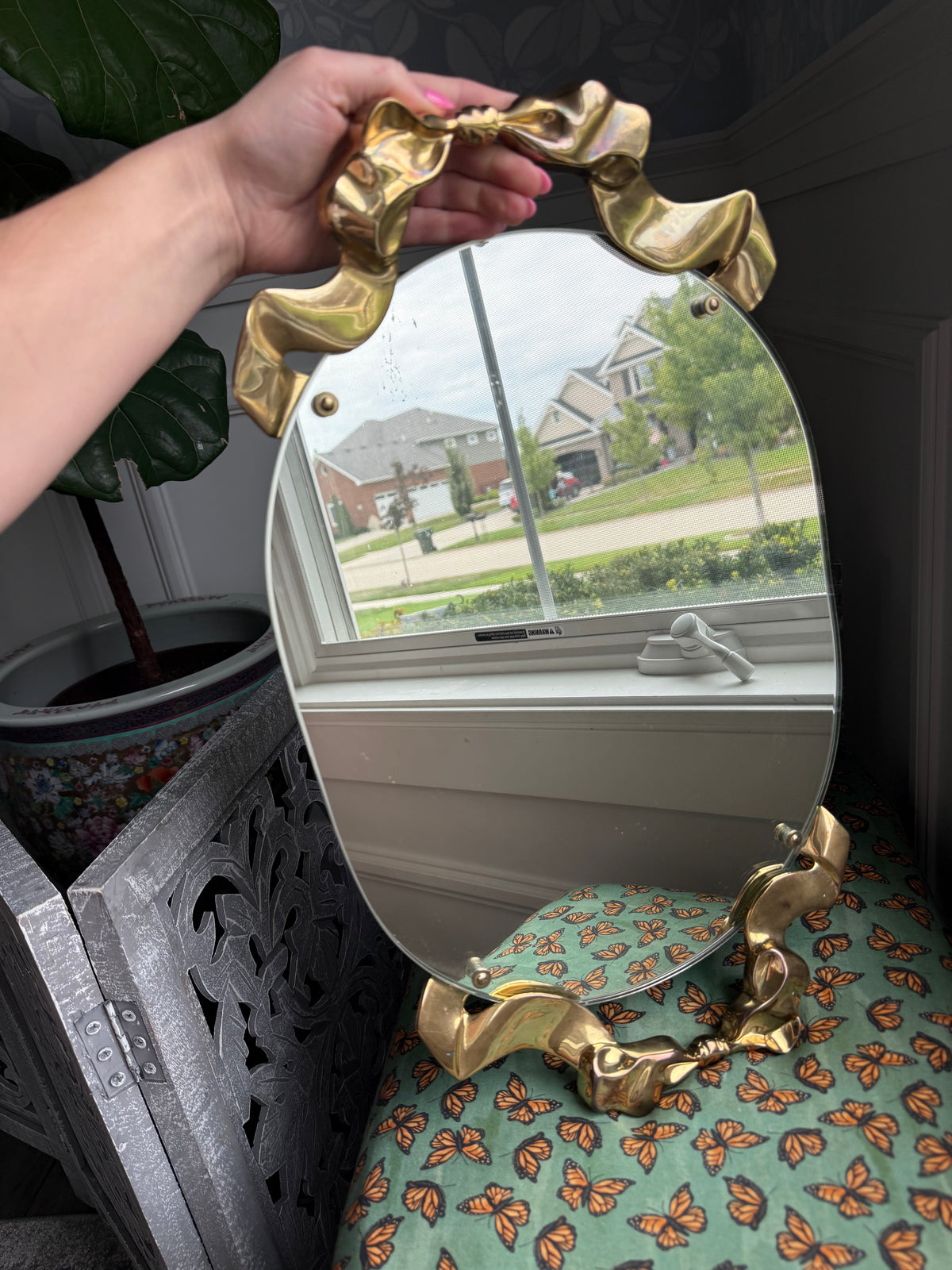 Vintage Godinger mirrored vanity tray