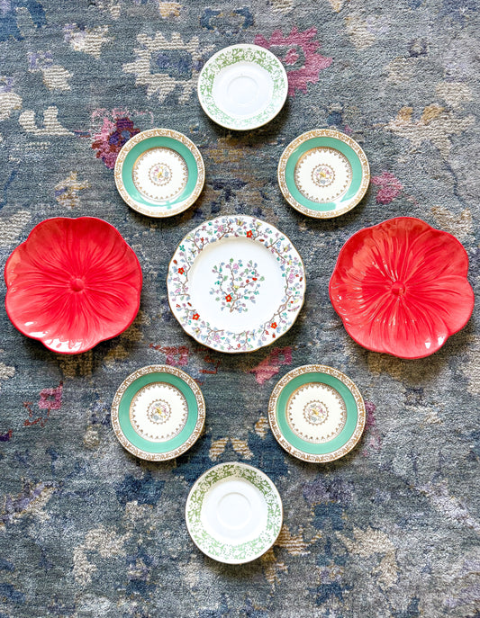 Vibrant Flower Plate Wall