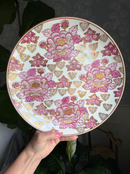 Pink Gold Imari 12” Plate