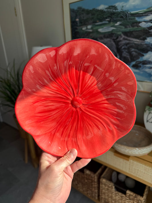 Red Floral shaped Plate