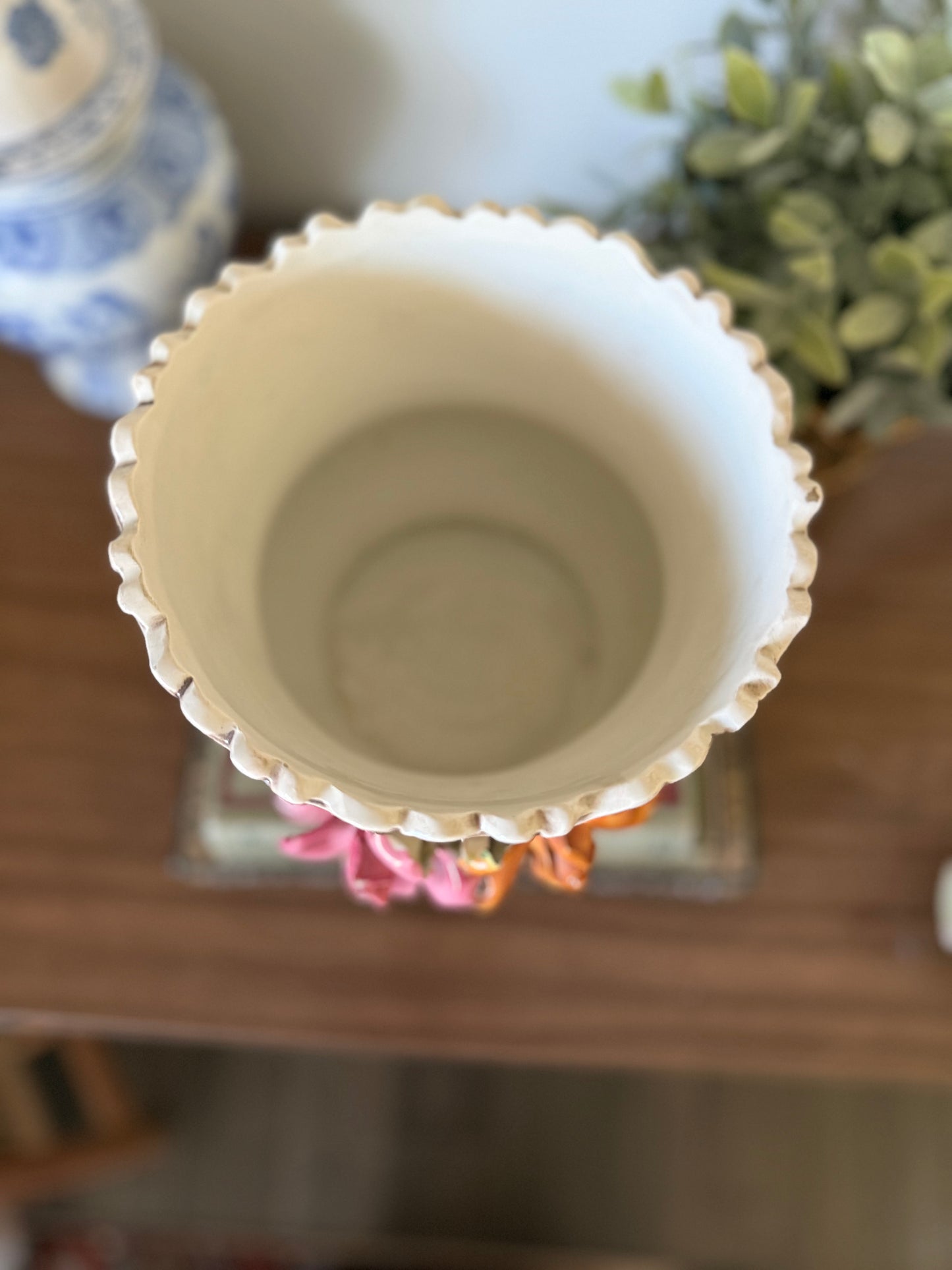 Vintage Capodimonte Floral Planter