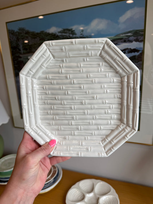 Italy bamboo white plate