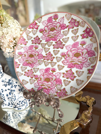 Pink Gold Imari 12” Plate