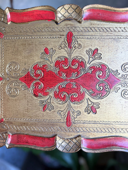 Florentine Tray with Red Detailing