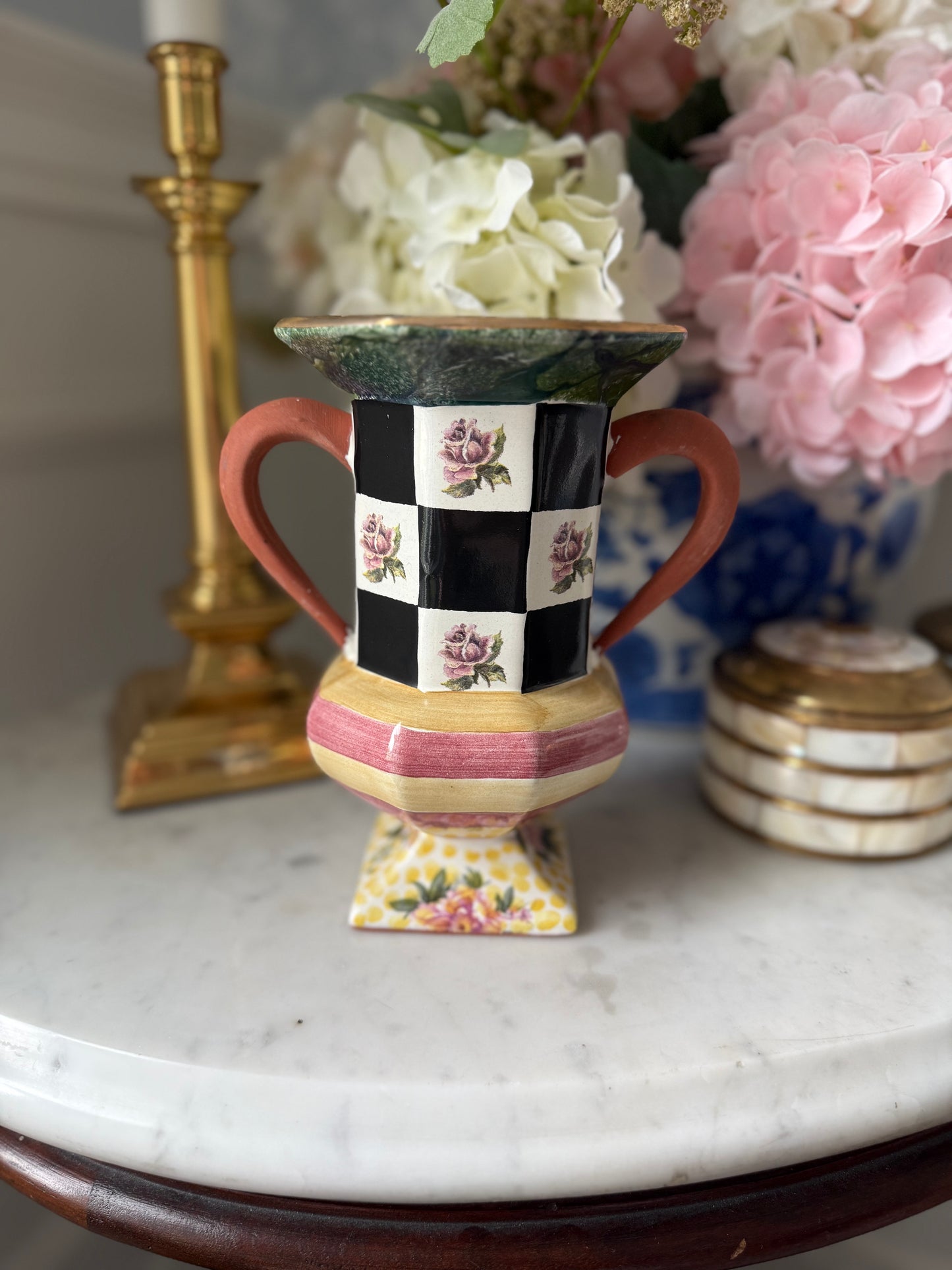 Mackenzie Childs style vase
