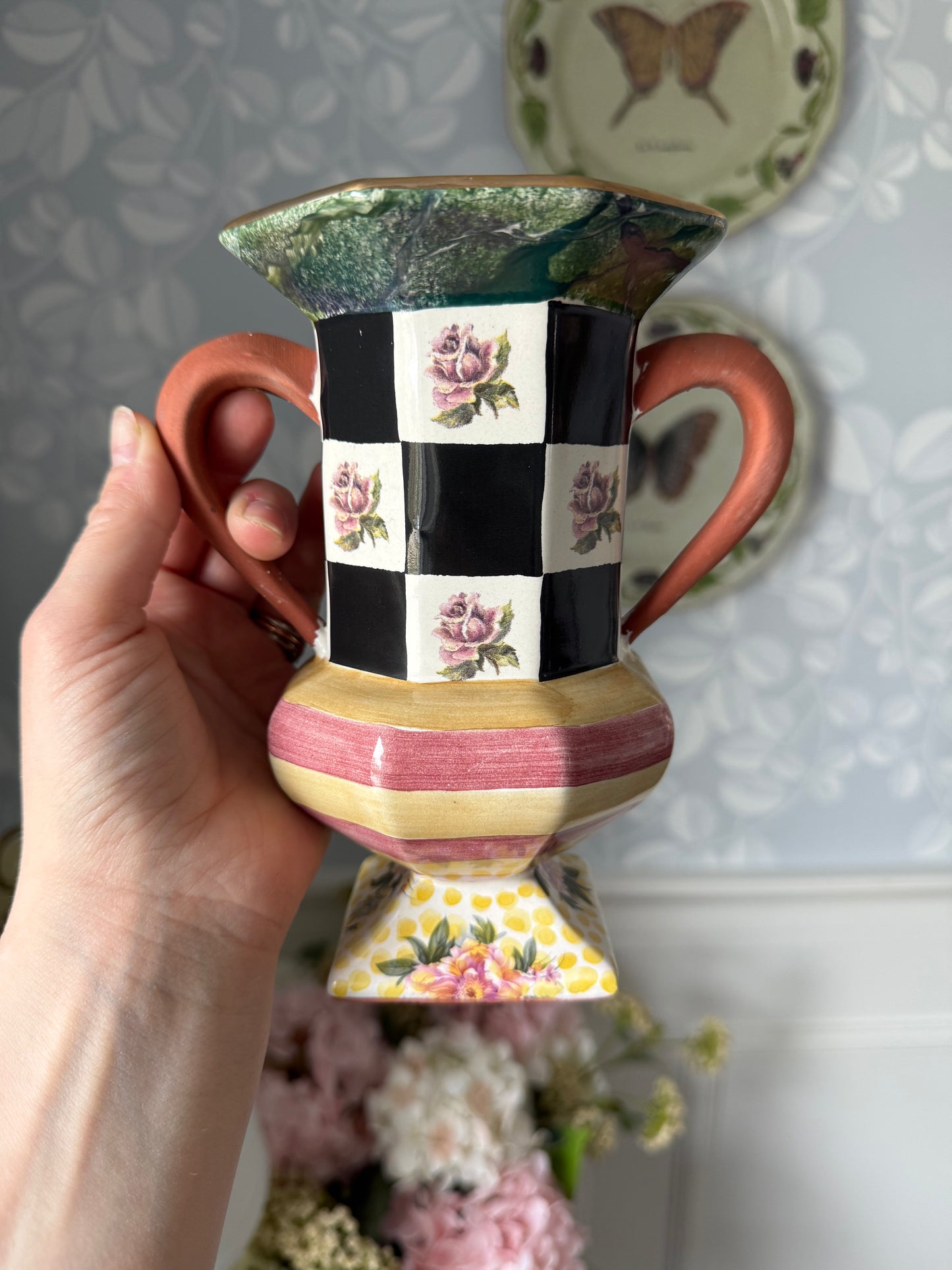 Mackenzie Childs style vase