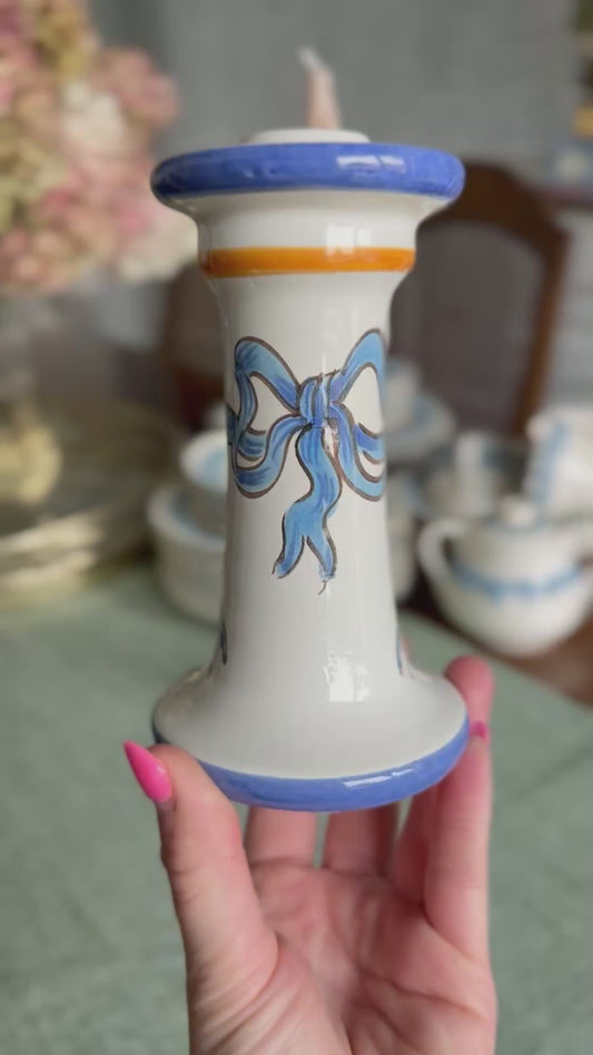 Italian Bow Candlestick Pair